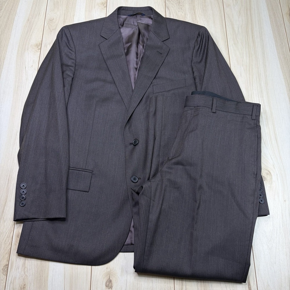 Brooks Brothers 346 Regent Fit Brown Herringbone Wool Suit  Mens 42S 35x31